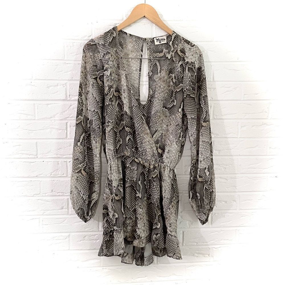 Show Me Your MuMu Snake Python Print Romper Size Small - Picture 2 of 5